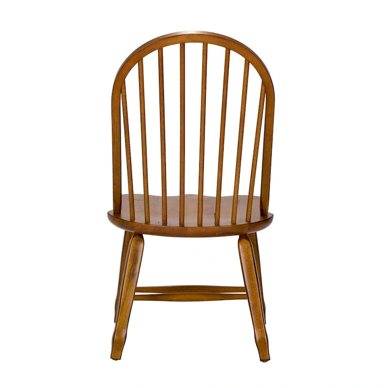 Chaise de salle à manger rustique en chêne avec dossier en arc (lot de 2)