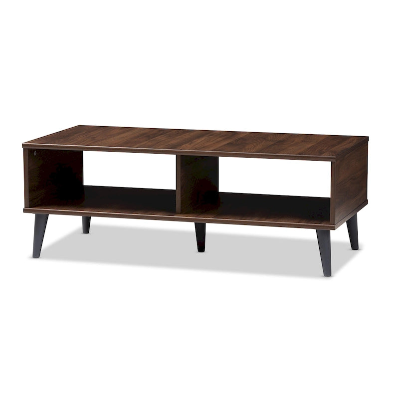 Table basse brune du milieu du siècle par