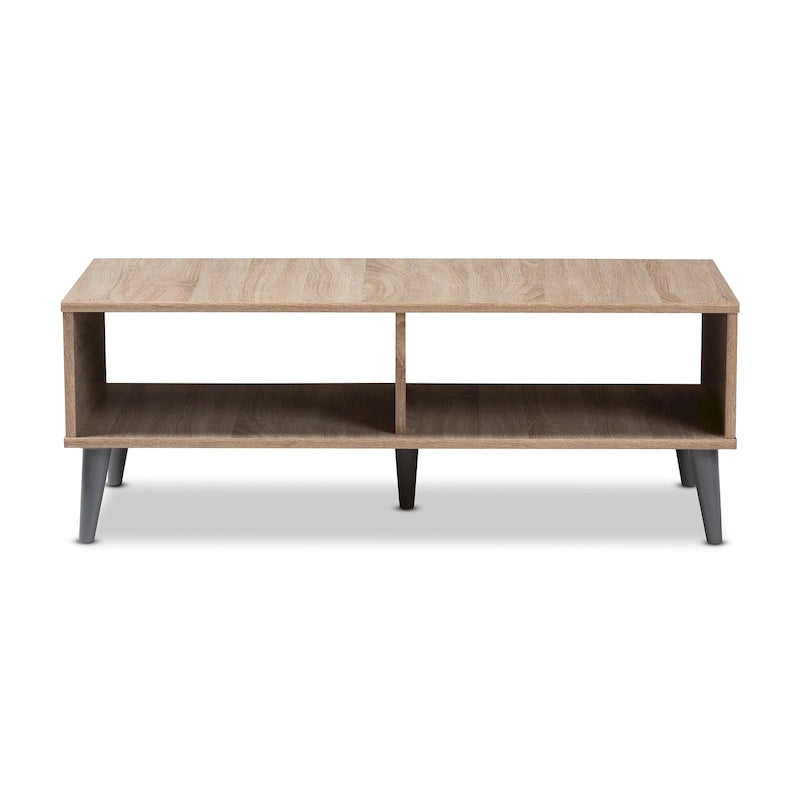 Table basse brune du milieu du siècle par