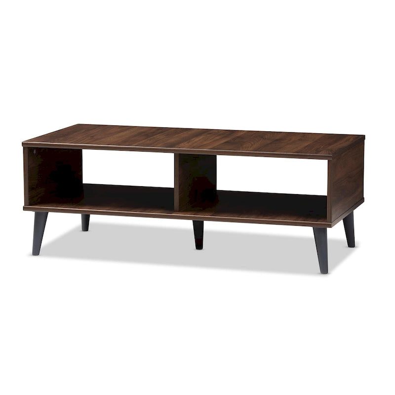 Table basse brune du milieu du siècle par