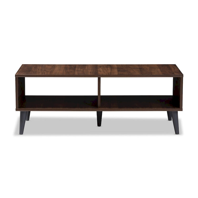 Table basse brune du milieu du siècle par
