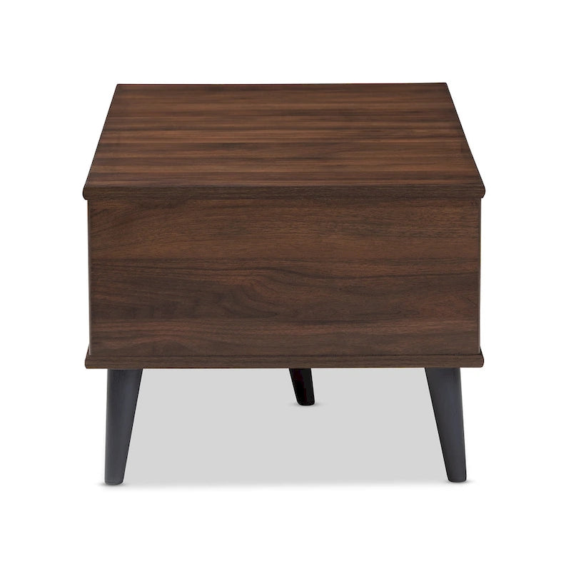 Table basse brune du milieu du siècle par