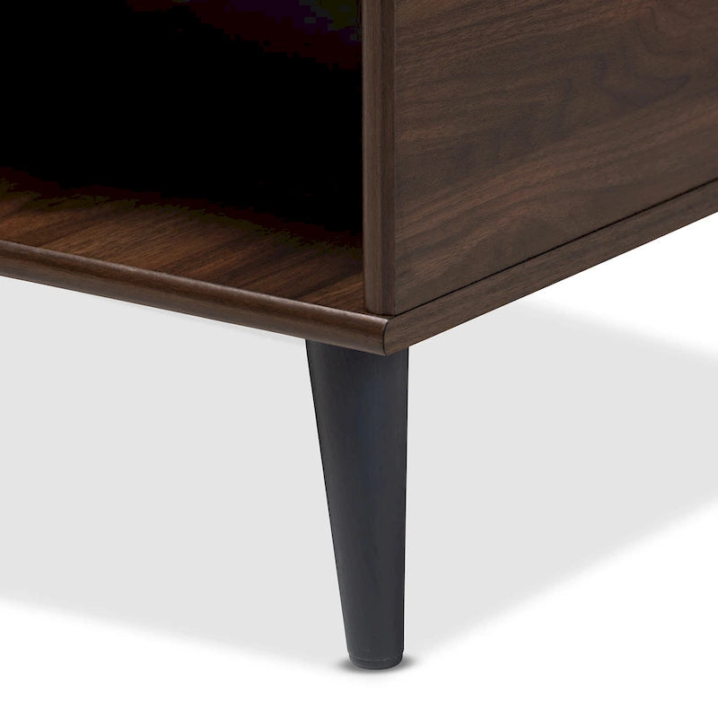 Table basse brune du milieu du siècle par