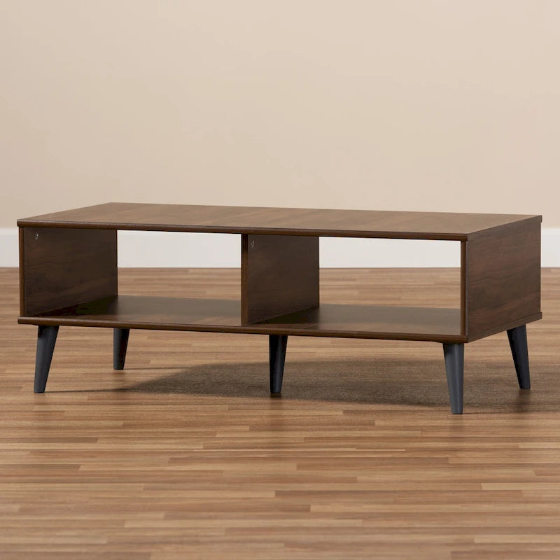 Table basse brune du milieu du siècle par