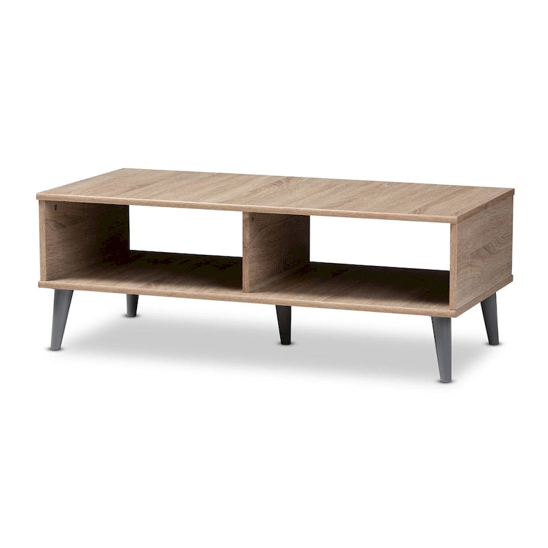 Table basse brune du milieu du siècle par