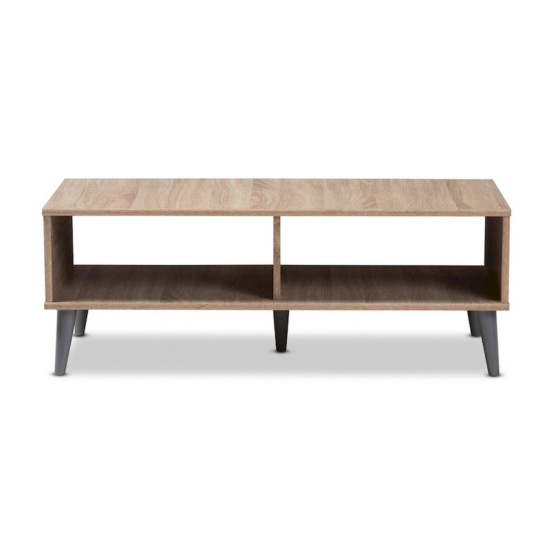 Table basse brune du milieu du siècle par