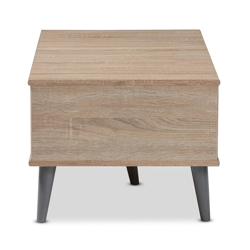 Table basse brune du milieu du siècle par