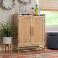 Meuble bar en bois avec plateau en marbre
