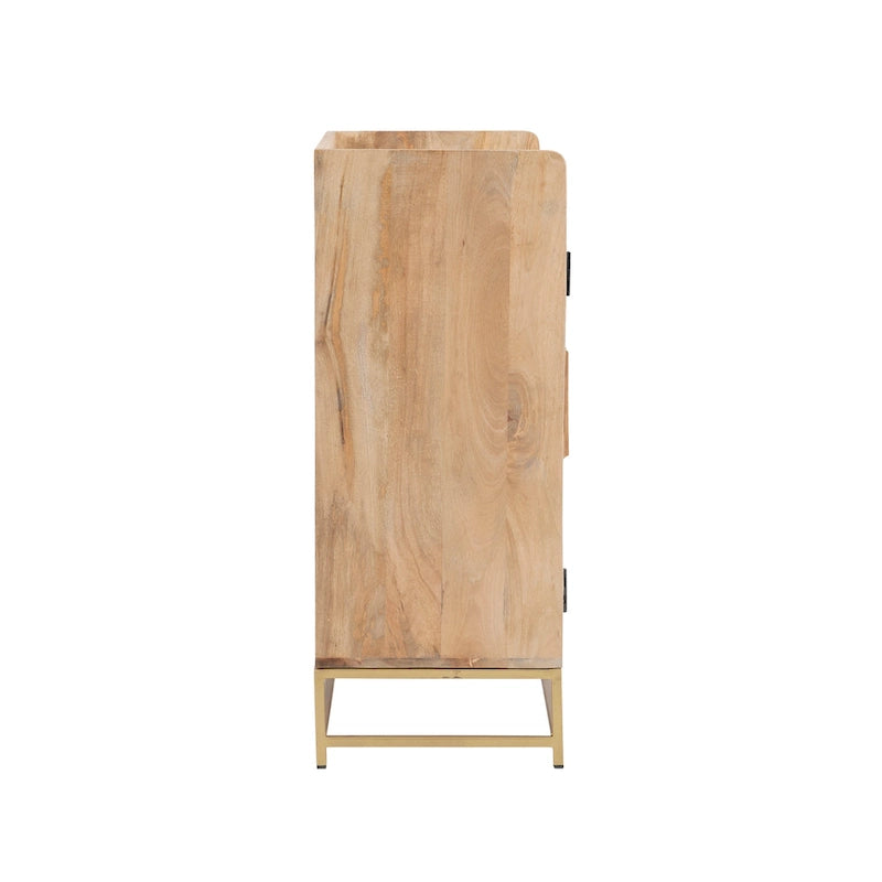 Meuble bar en bois avec plateau en marbre
