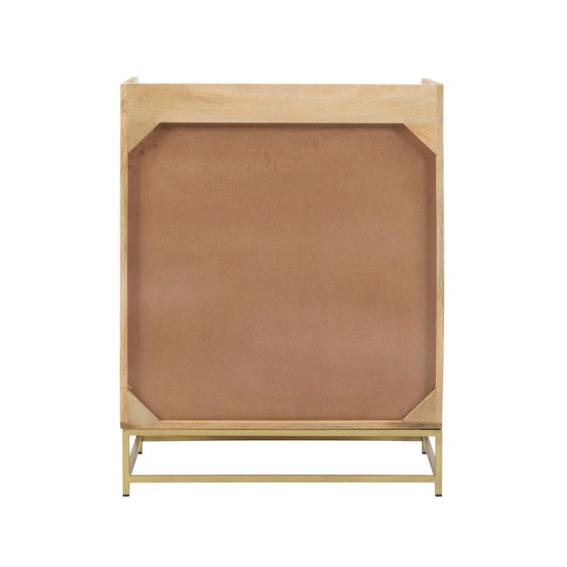 Meuble bar en bois avec plateau en marbre