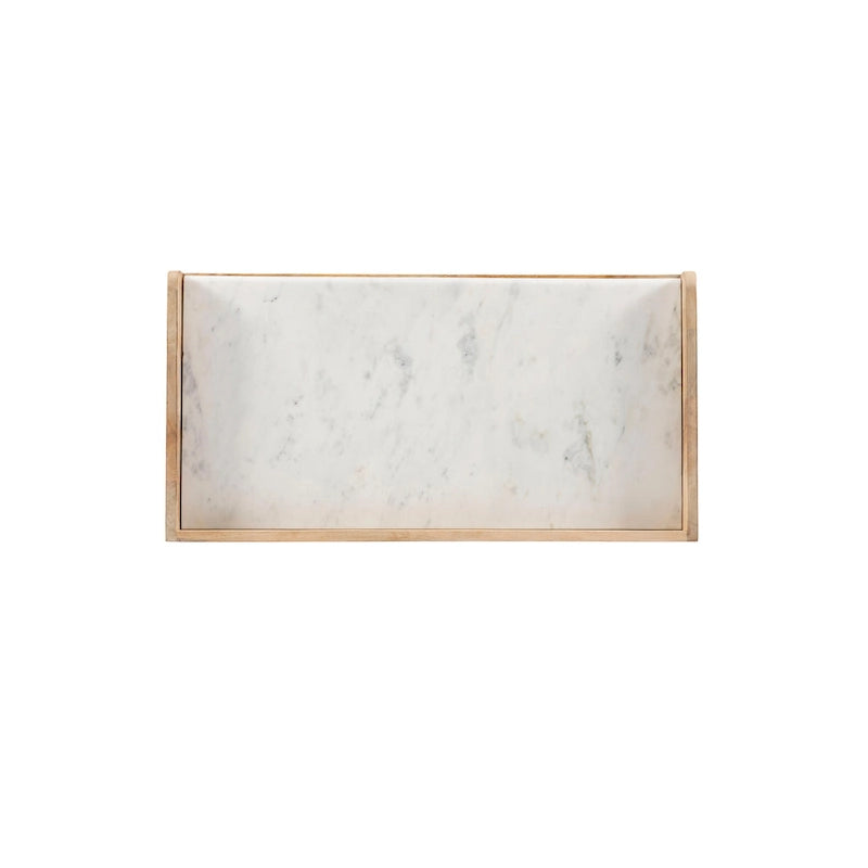 Meuble bar en bois avec plateau en marbre