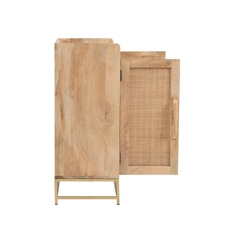 Meuble bar en bois avec plateau en marbre