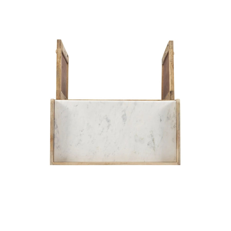 Meuble bar en bois avec plateau en marbre