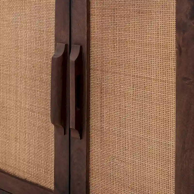 Meuble bar en bois avec plateau en marbre