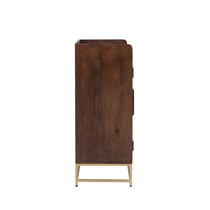 Meuble bar en bois avec plateau en marbre