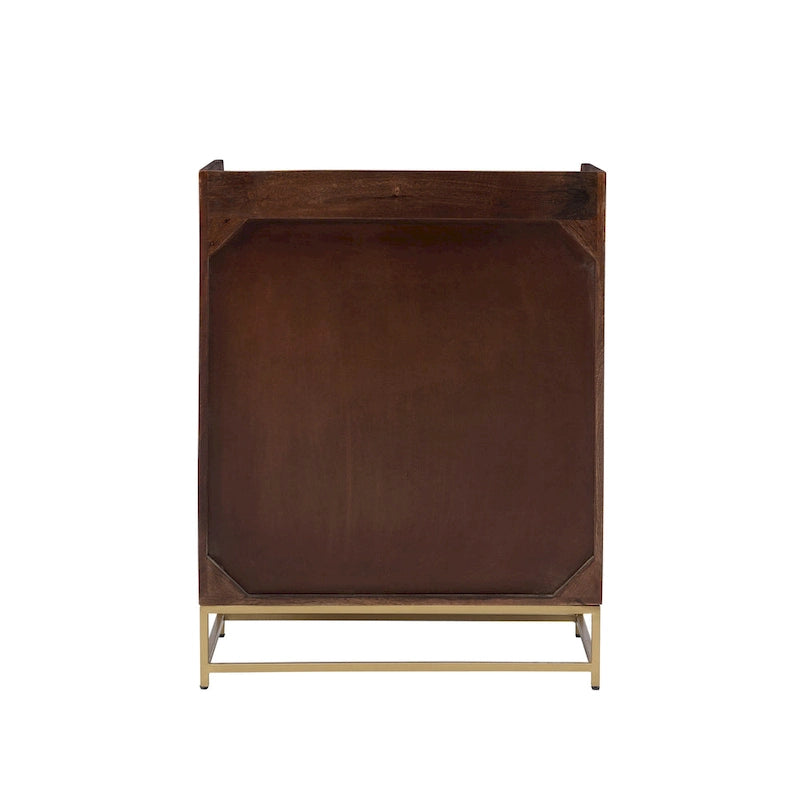 Meuble bar en bois avec plateau en marbre