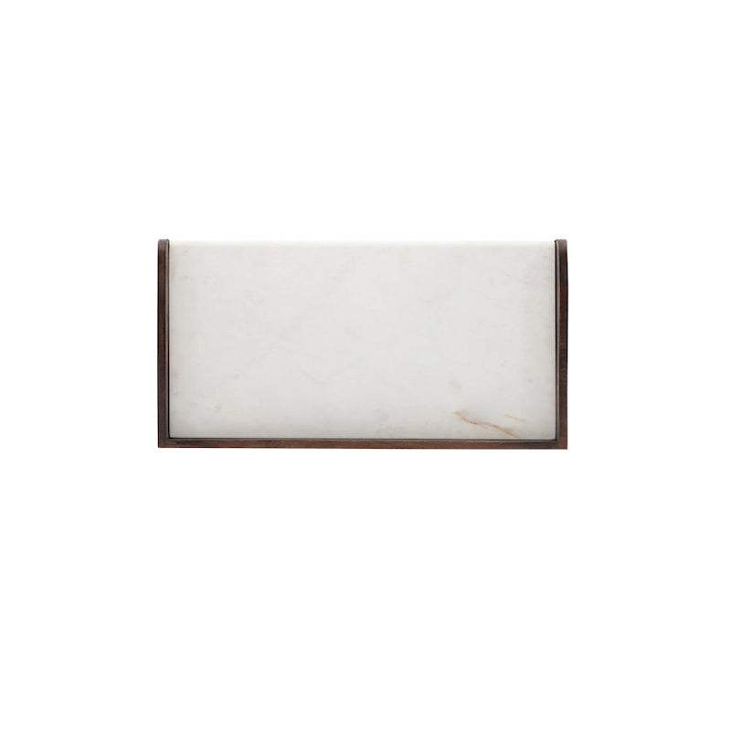 Meuble bar en bois avec plateau en marbre