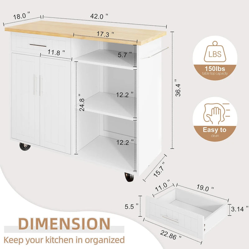 Chariot de rangement de cuisine