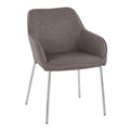 Chaise de salle à manger capitonnée chromée (lot de 2)