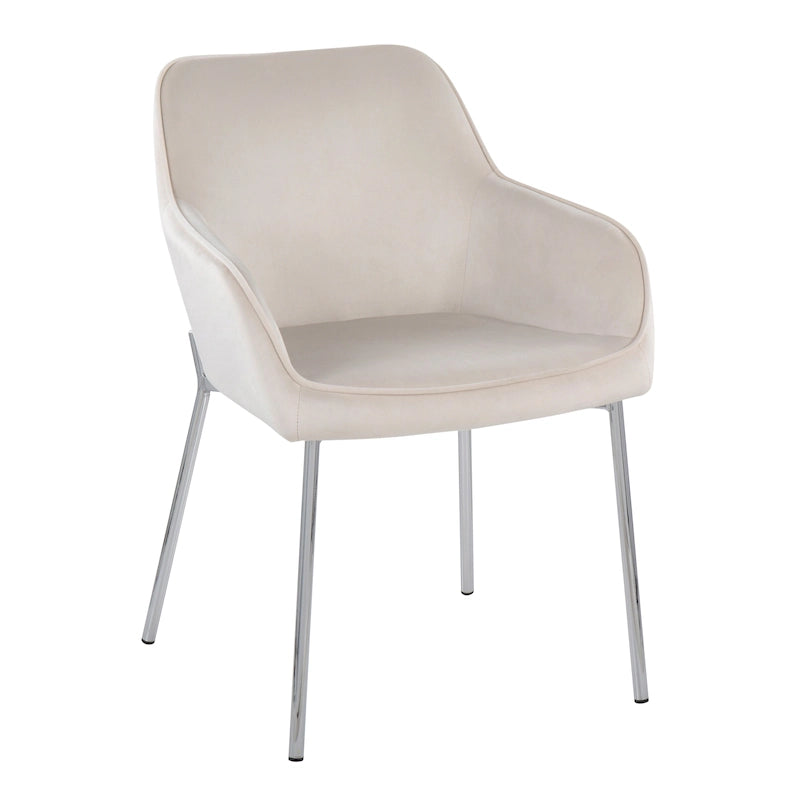 Chaise de salle à manger capitonnée chromée (lot de 2)