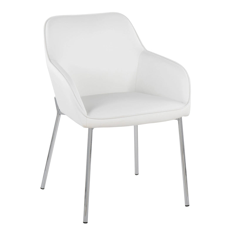 Chaise de salle à manger capitonnée chromée (lot de 2)