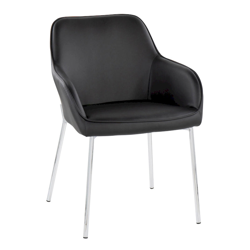 Chaise de salle à manger capitonnée chromée (lot de 2)