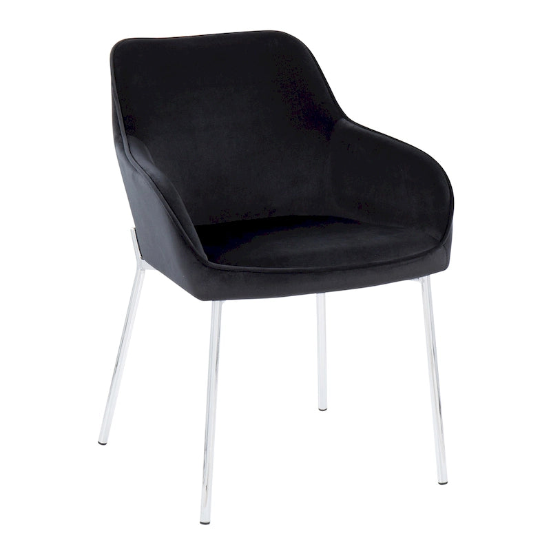 Chaise de salle à manger capitonnée chromée (lot de 2)