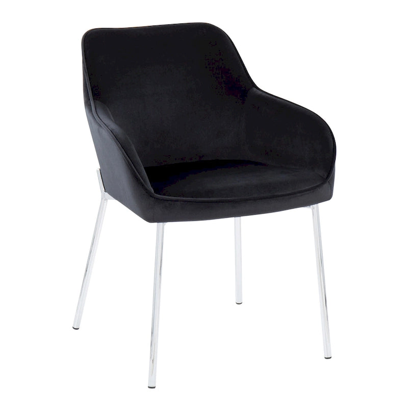 Chaise de salle à manger capitonnée chromée (lot de 2)