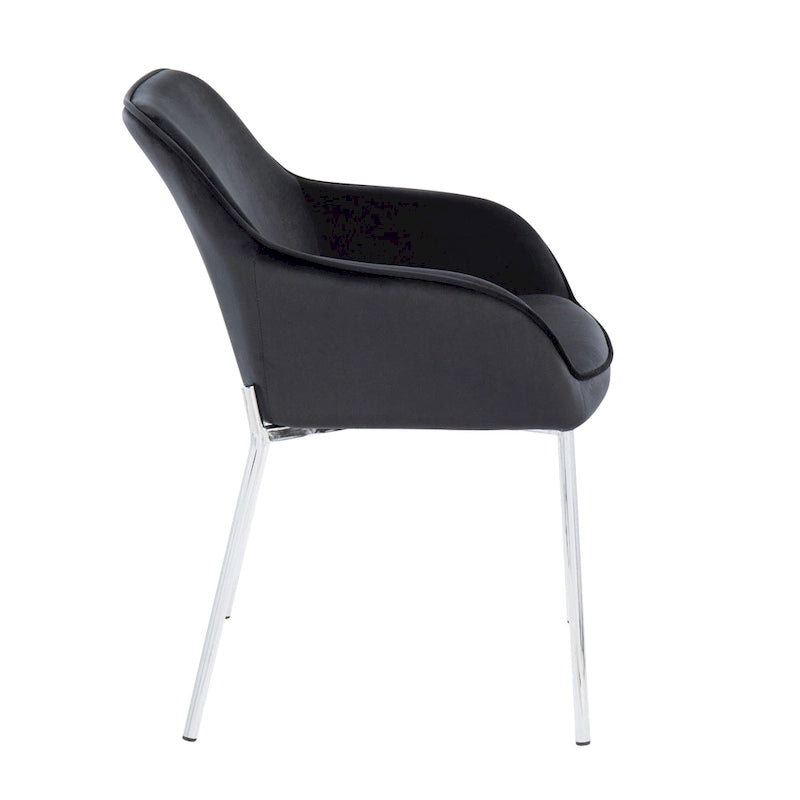 Chaise de salle à manger capitonnée chromée (lot de 2)