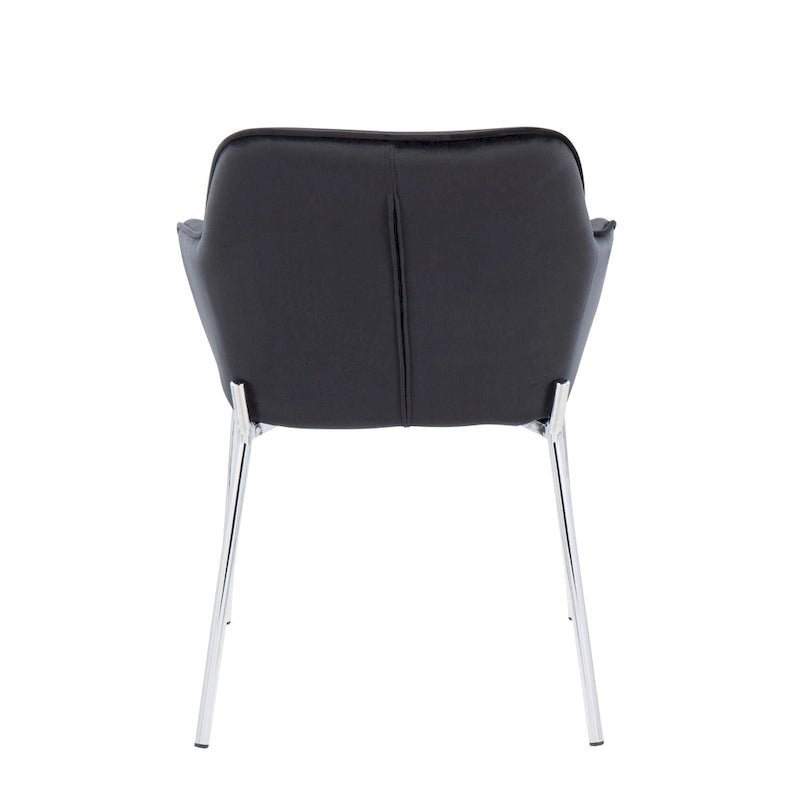 Chaise de salle à manger capitonnée chromée (lot de 2)