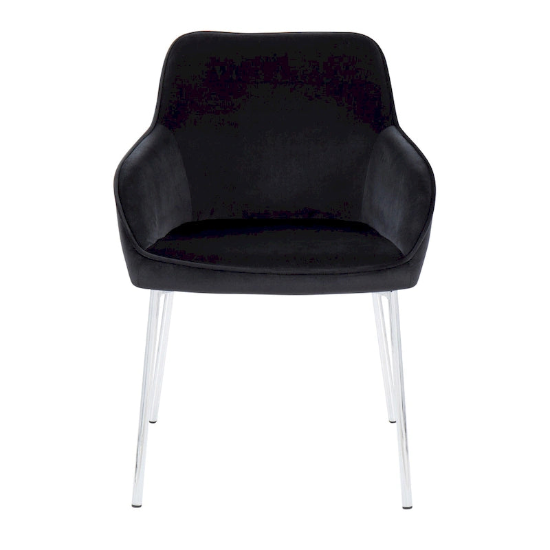Chaise de salle à manger capitonnée chromée (lot de 2)