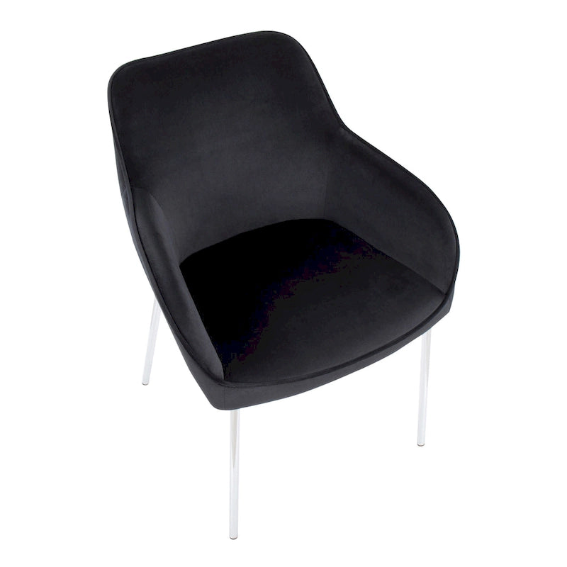 Chaise de salle à manger capitonnée chromée (lot de 2)