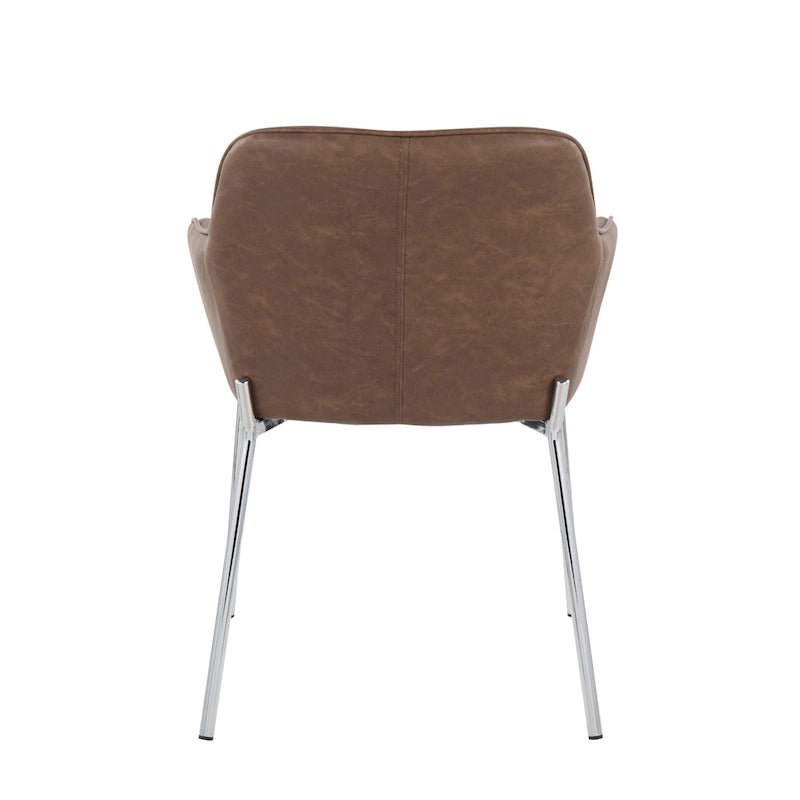Chaise de salle à manger capitonnée chromée (lot de 2)