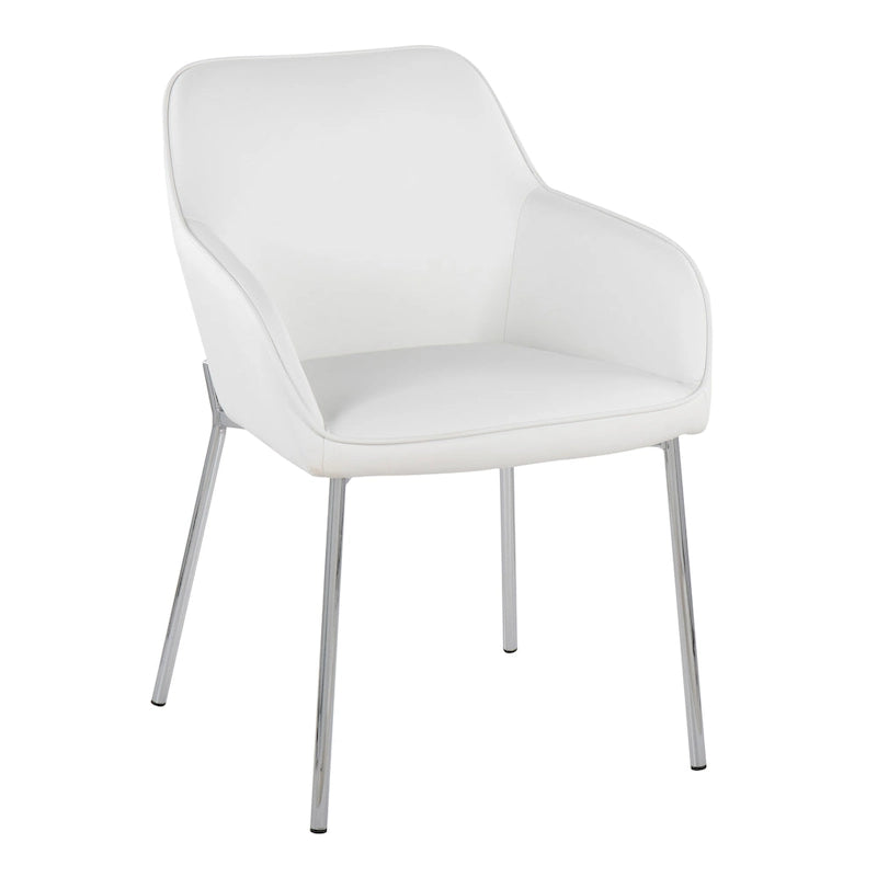 Chaise de salle à manger capitonnée chromée (lot de 2)