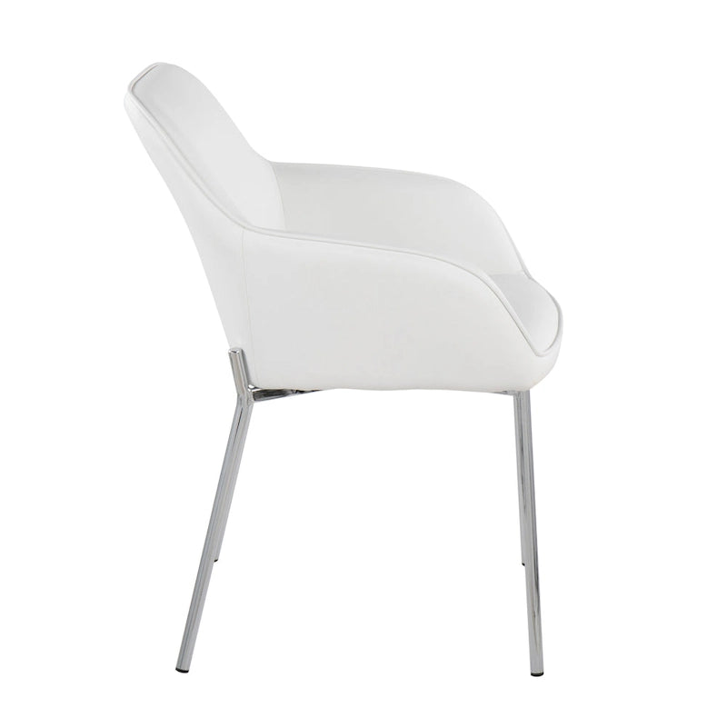 Chaise de salle à manger capitonnée chromée (lot de 2)