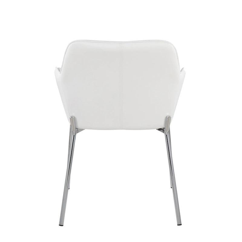 Chaise de salle à manger capitonnée chromée (lot de 2)