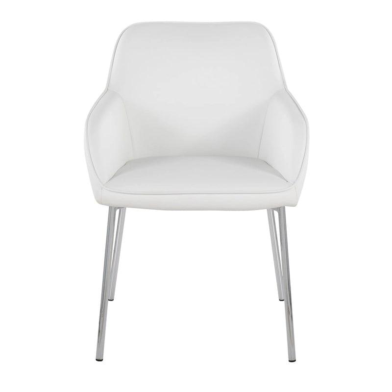 Chaise de salle à manger capitonnée chromée (lot de 2)