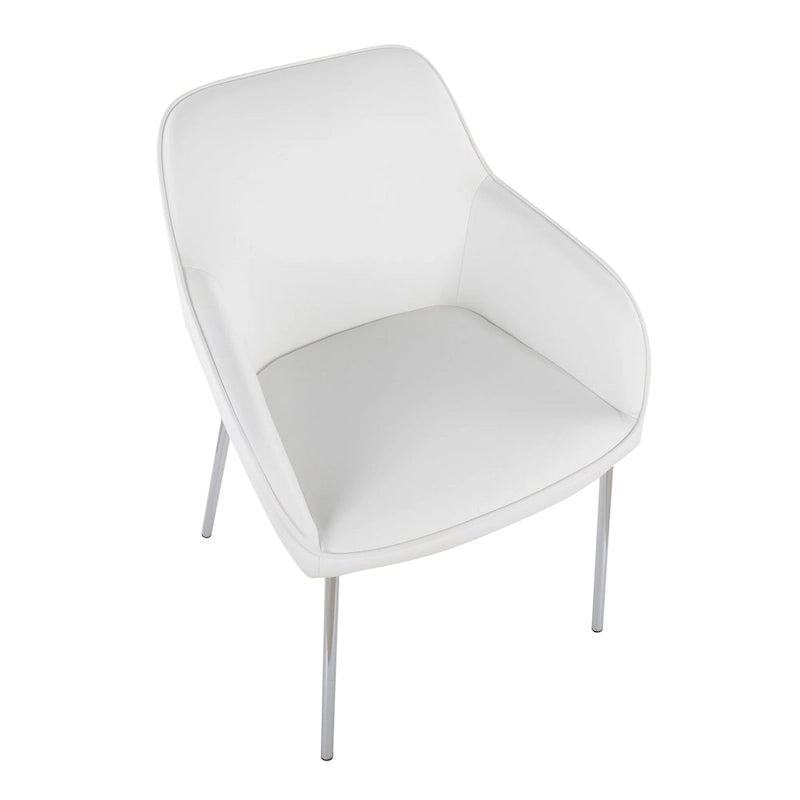 Chaise de salle à manger capitonnée chromée (lot de 2)