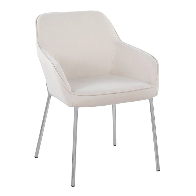 Chaise de salle à manger capitonnée chromée (lot de 2)