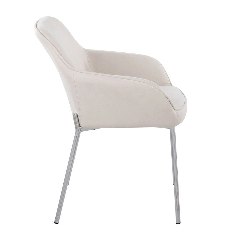 Chaise de salle à manger capitonnée chromée (lot de 2)