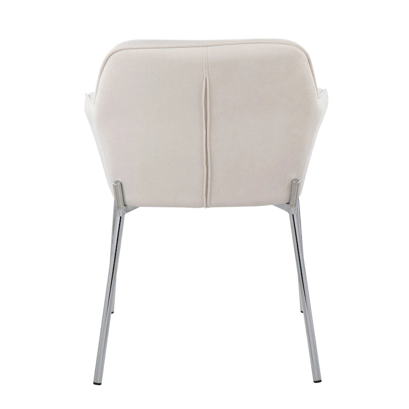 Chaise de salle à manger capitonnée chromée (lot de 2)