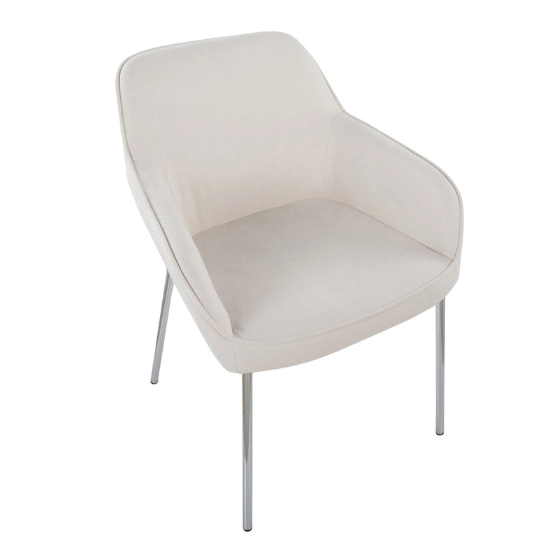 Chaise de salle à manger capitonnée chromée (lot de 2)