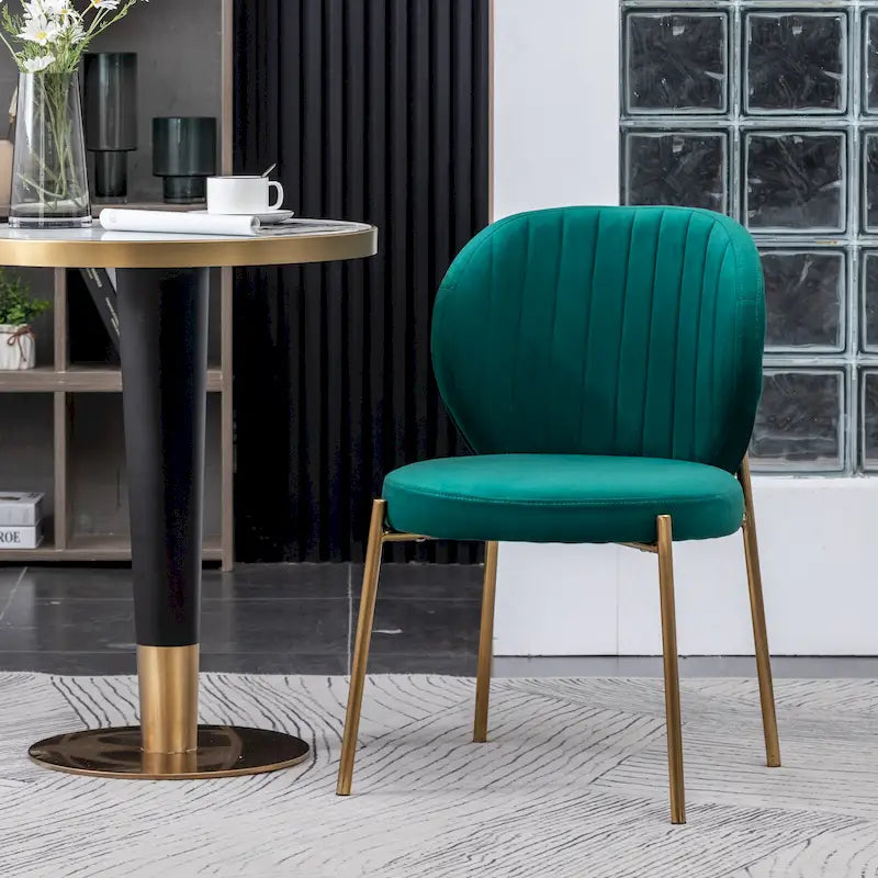Chaise de salle à manger contemporaine en velours