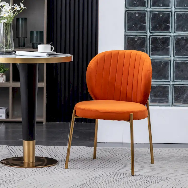 Chaise de salle à manger contemporaine en velours