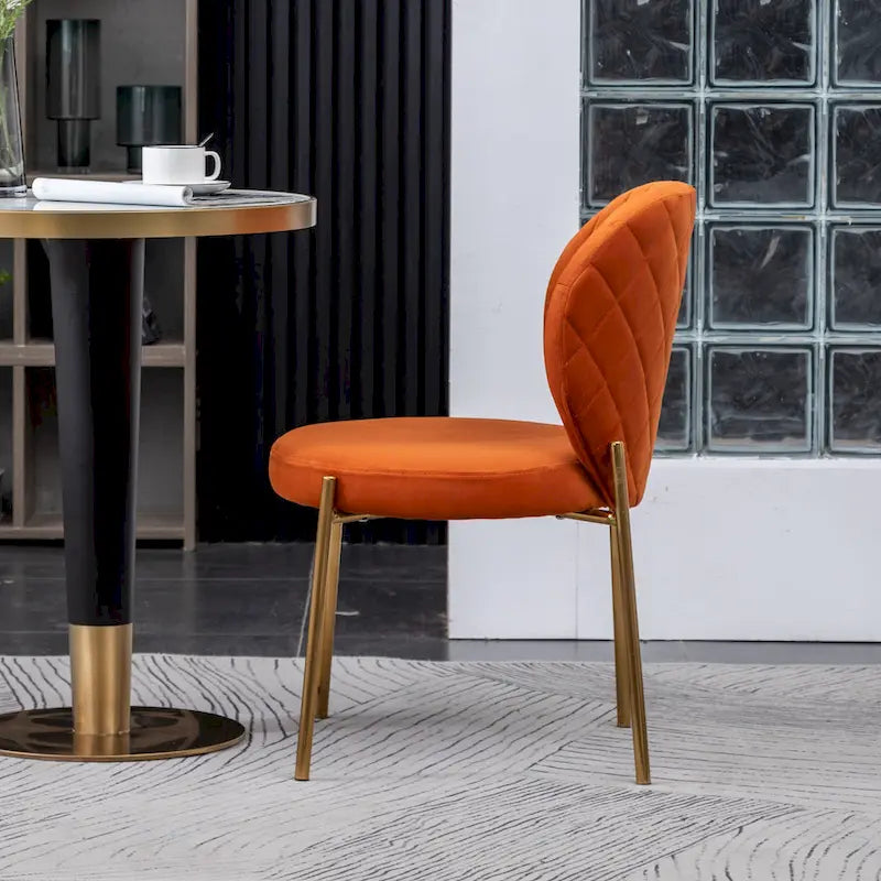 Chaise de salle à manger contemporaine en velours