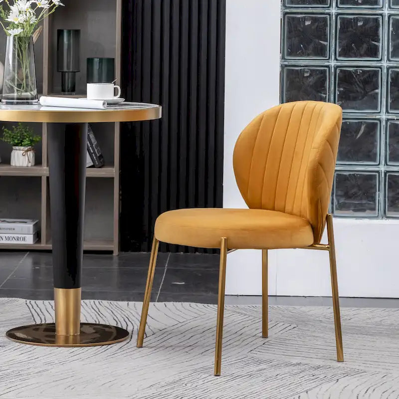 Chaise de salle à manger contemporaine en velours