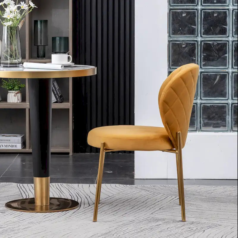 Chaise de salle à manger contemporaine en velours