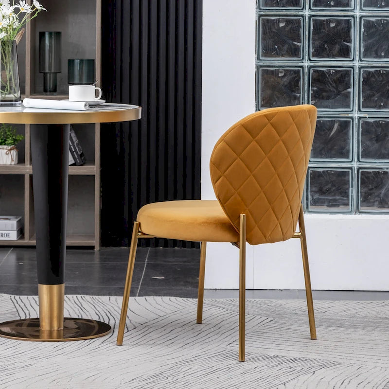 Chaise de salle à manger contemporaine en velours