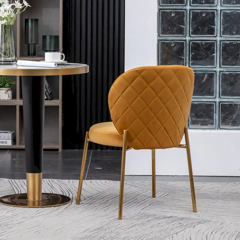 Chaise de salle à manger contemporaine en velours