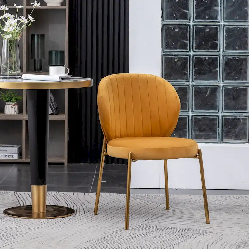 Chaise de salle à manger contemporaine en velours